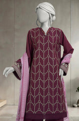 EMBROIDERED CAMBRIC 3PCS UNSTITCHED