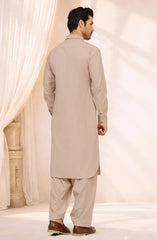 LIGHT-BEIGE BLENDED KAMEEZ SHALWAR