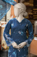 EMBROIDERED PRINTED LAWN STITCHED 3 PIECE
