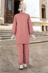 EMBROIDERED CAMBRIC STITCHED 2 PIECE