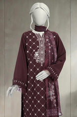 EMBROIDERED CAMBRIC 3PCS UNSTITCHED