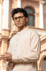 NATURAL-BEIGE BLENDED KAMEEZ SHALWAR