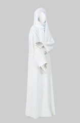 WHITE SHIMMER ABAYA