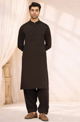 CHOCOLATE-BROWN BLENDED KAMEEZ SHALWAR