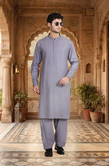 STONE-BLUE BLENDED KAMEEZ SHALWAR