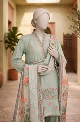 EMBROIDERED CAMBRIC 3PCS UNSTITCHED