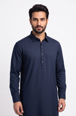 NAVY BLENDED KAMEEZ SHALWAR