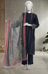 EMBROIDERED CAMBRIC 3PCS UNSTITCHED