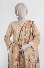 EMBROIDERED PRINTED LAWN STITCHED 3 PIECE