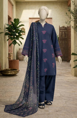 EMBROIDERED CAMBRIC 3PCS UNSTITCHED