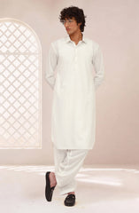 OFF-WHITE BLENDED KAMEEZ SHALWAR