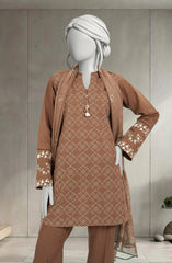 EMBROIDERED CAMBRIC 3PCS UNSTITCHED