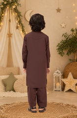 BURGUNDY EMBROIDERED BLENDED KAMEEZ SHALWAR