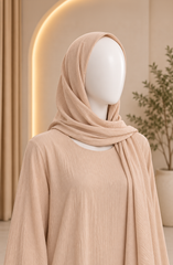 BEIGE CHIFFON ABAYA
