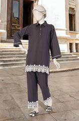 EMBROIDERED CAMBRIC STITCHED 2 PIECE