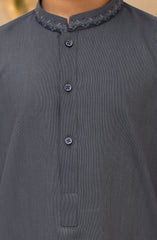 MIDNIGHT-BLUE EMBROIDERED BLENDED KAMEEZ SHALWAR