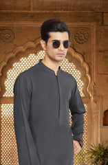 GREY BLENDED EMBROIDERED KURTA