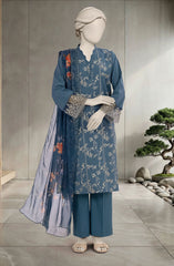EMBROIDERED CAMBRIC 3PCS UNSTITCHED
