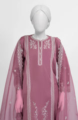 EMBROIDERED CAMBRIC STITCHED 3 PIECE