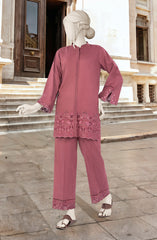 EMBROIDERED CAMBRIC STITCHED 2 PIECE