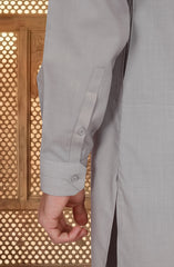 FEATHER-GREY BLENDED KAMEEZ SHALWAR