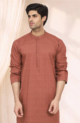 RUST 100% COTTON EMBROIDERED KURTA