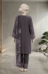 EMBROIDERED CAMBRIC 3PCS UNSTITCHED
