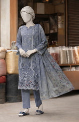 EMBROIDERED PRINTED LAWN STITCHED 3 PIECE