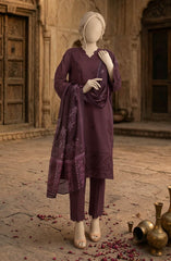 EMBROIDERED CAMBRIC STITCHED 3 PIECE