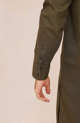 DARK-OLIVE BLENDED KAMEEZ SHALWAR