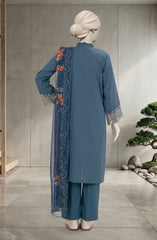 EMBROIDERED CAMBRIC 3PCS UNSTITCHED