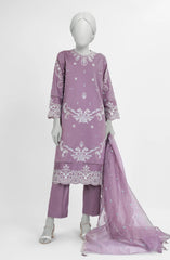 EMBROIDERED CAMBRIC STITCHED 3 PIECE
