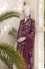 EMBROIDERED PRINTED CAMBRIC STITCHED 3 PIECE