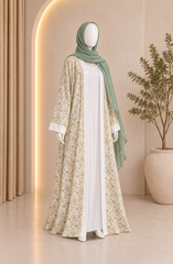 GREEN PRINTED ABAYA