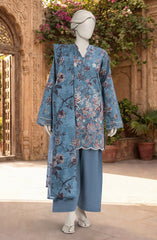 EMBROIDERED PRINTED LAWN 3PCS UNSTITCHED