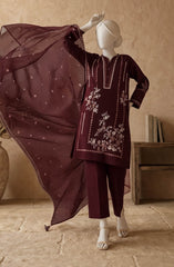 EMBROIDERED CAMBRIC STITCHED 3 PIECE