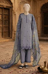 EMBROIDERED CAMBRIC STITCHED 3 PIECE