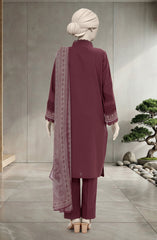 EMBROIDERED CAMBRIC 3PCS UNSTITCHED
