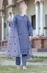 EMBROIDERED CAMBRIC STITCHED 3 PIECE