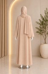 BEIGE CHIFFON ABAYA