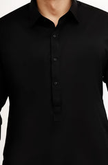 BLACK 100% COTTON KAMEEZ SHALWAR
