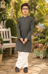 OLIVE-GREEN 100% COTTON EMBROIDERED KURTA