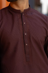 MAROON BLENDED EMBROIDERED KURTA