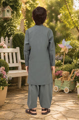TEAL-GREEN EMBROIDERED BLENDED KAMEEZ SHALWAR