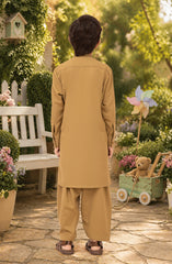 MUSTARD EMBROIDERED BLENDED KAMEEZ SHALWAR