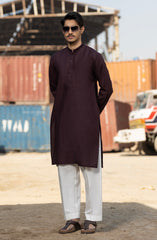 MAROON BLENDED EMBROIDERED KURTA