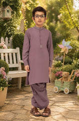 LIGHT-PURPLE EMBROIDERED BLENDED KAMEEZ SHALWAR