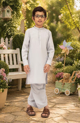 GREY-DAWN EMBROIDERED BLENDED KAMEEZ SHALWAR
