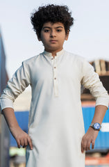 CREAM BLENDED EMBROIDERED KURTA