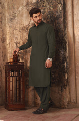 OLIVE BLENDED KAMEEZ SHALWAR